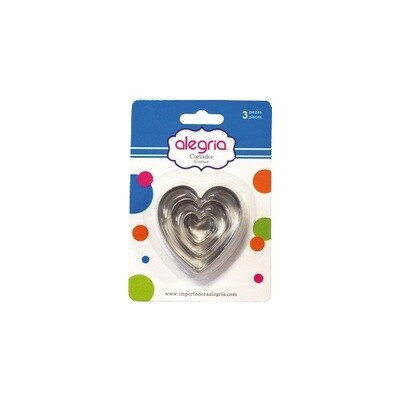 4-2363 Juego Cortador Metal Corazon 3pzas