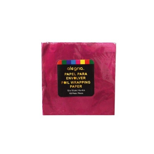 OTS000377 Papel Metal Fucsia Envoltura 10 x 10 100 piezas