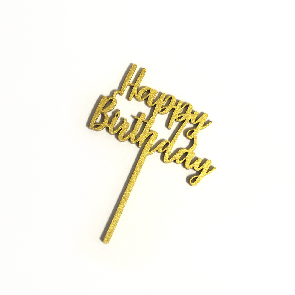 BAKEDARLING BDSG-005 Letrero Mini Happy Brithday Gold 12 piezas