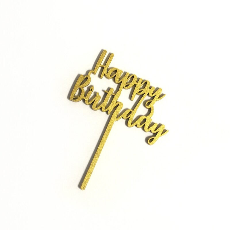 BAKEDARLING BDSG-005 Letrero Mini Happy Brithday Gold 12 piezas