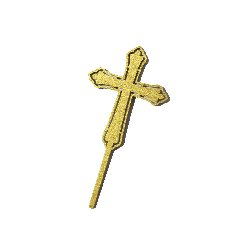 BAKEDARLING BDSG-049 Letrero Mini Cruz Gold 12 piezas