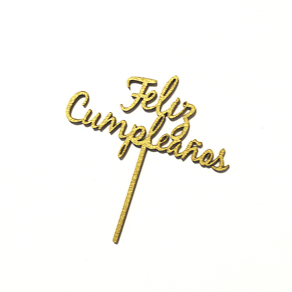 BAKEDARLING BDSG-001 Letrero Mini Feliz Cumpleaños Gold 12 piezas