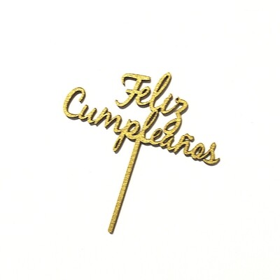 BAKEDARLING BDSG-001 Letrero Mini Feliz Cumpleaños Gold 12 piezas