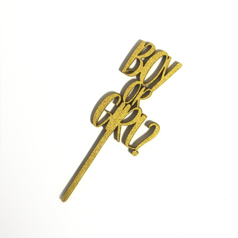 BAKEDARLING BDSG-033 Letrero Mini Boy or Girl Gold 12 piezas