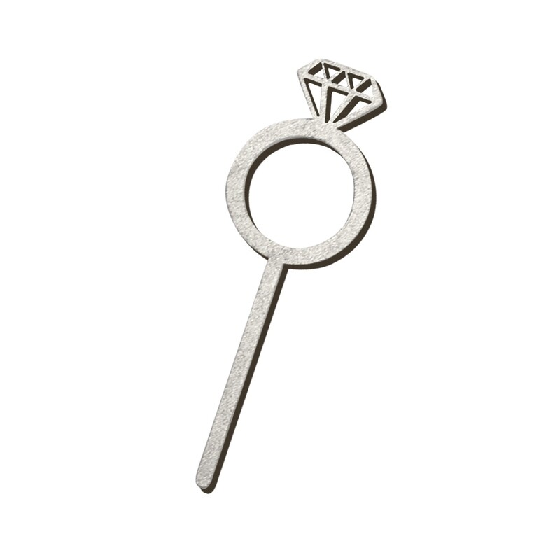 BAKEDARLING BDSS-035 Letrero Anillo de Compromiso Plata 12 piezas