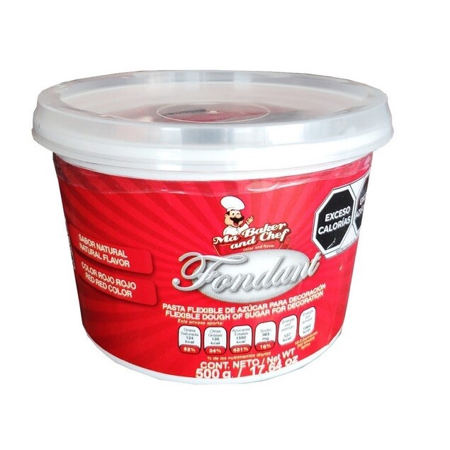 MA BAKER&CHEF FOPA03RORO-500 Fondant Rojo Rojo 500g