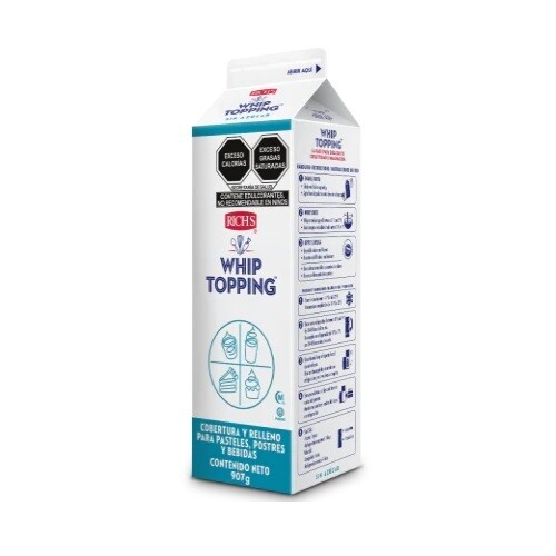 0039 Crema Para Batir  Whip Tooping Sugar Free 1lt Vegana