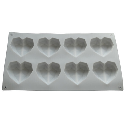 SIL001131 Molde Silicon Chico Corazon Diamantado