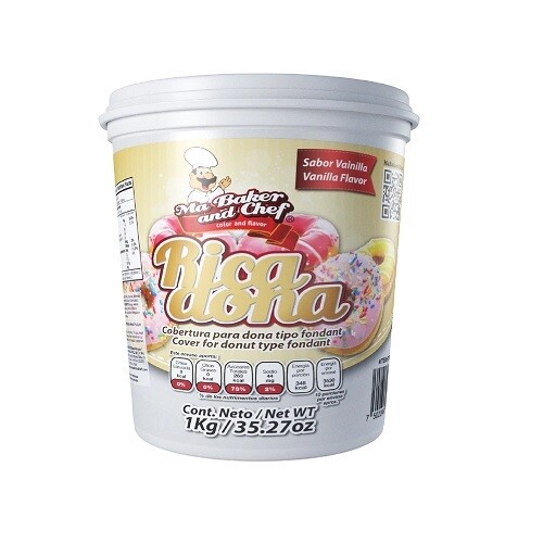 MA BAKER&CHEF FO1001-1000 Cobertura de Vainilla Para Dona Tipo Fondant 1kg