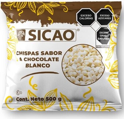 SICAO 1922-500 Cobertura Sabor Chocolate Blanco Chispas 500g