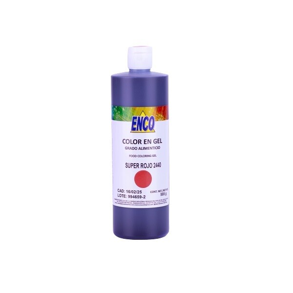 Mega Color Gel Super Rojo 500 Grs ENCO 2440-500