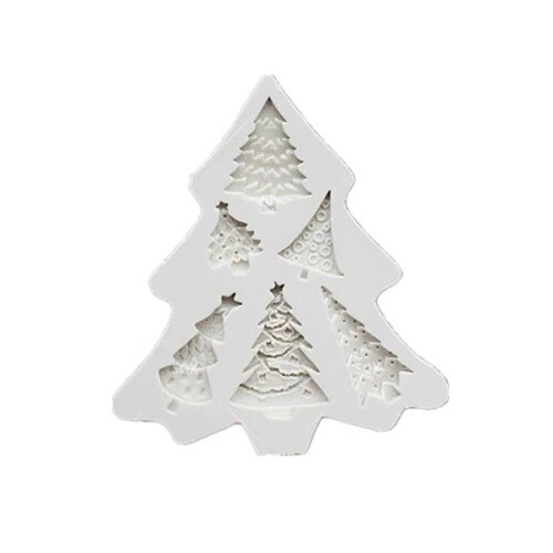 T-0223 Molde Silicon Pino Navidad 6 cav