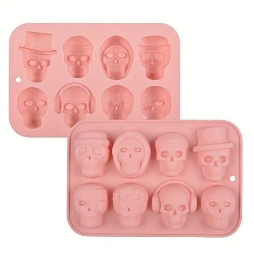 T-0482 Molde Silicon Craneos Halloween