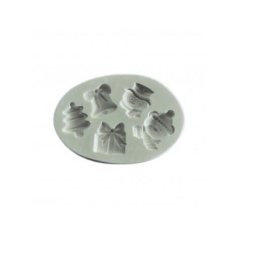 T-1268 Molde Silicon Mono de Nieve y Regalos Navidad