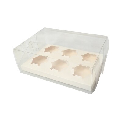 H6 Caja Para Cupcake 6 Cavidades  27 x 18 x 10 cm.