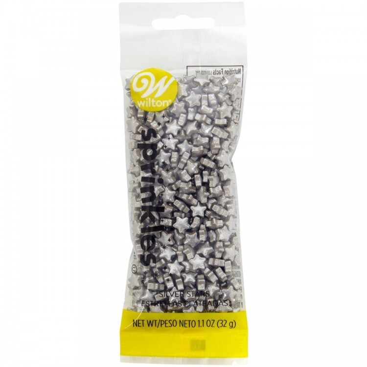 WILTON 710-4105 Figuras De Azúcar Estrellas Plateadas 32 Gr +  03-3079