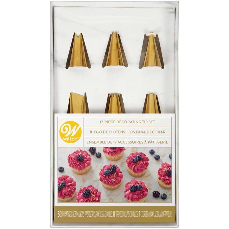 WILTON 418-0-0009 Linea Diamond Gold 17 Utensilios Para Decorar.