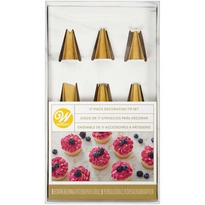 WILTON 418-0-0009 Linea Diamond Gold 17 Utensilios Para Decorar.