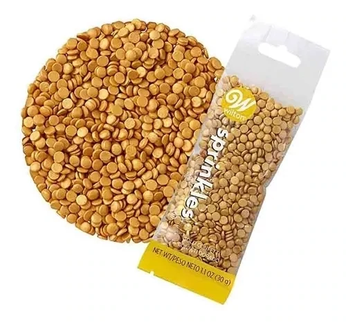 WILTON 710-7090 Figuras Dulce Confeti Dorado 30 Gr.