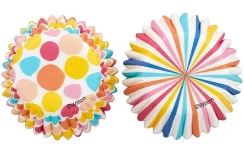 WILTON 415-0-0499 Mini Capacillos Papel Puntos Lineas 100 Piezas.