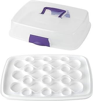 2105-3281 Portador De Cupcakes Y Pastel Rectangular.