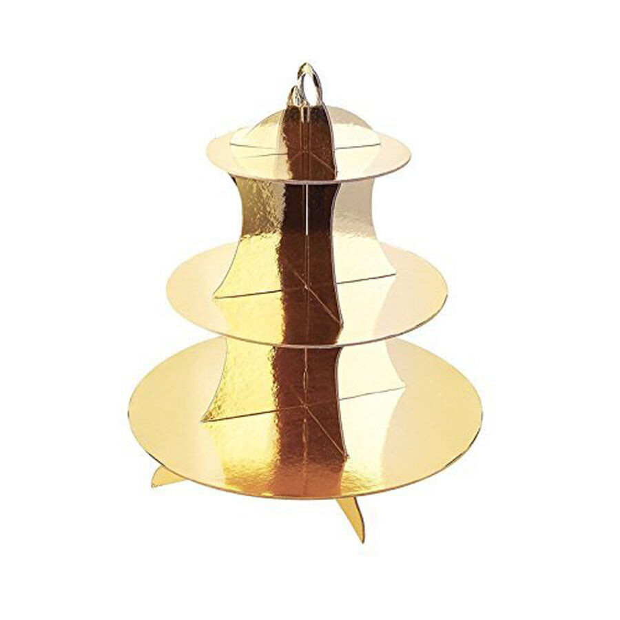 BD-0012 Desc. Base Para Cupcakes 3 Niveles Oro