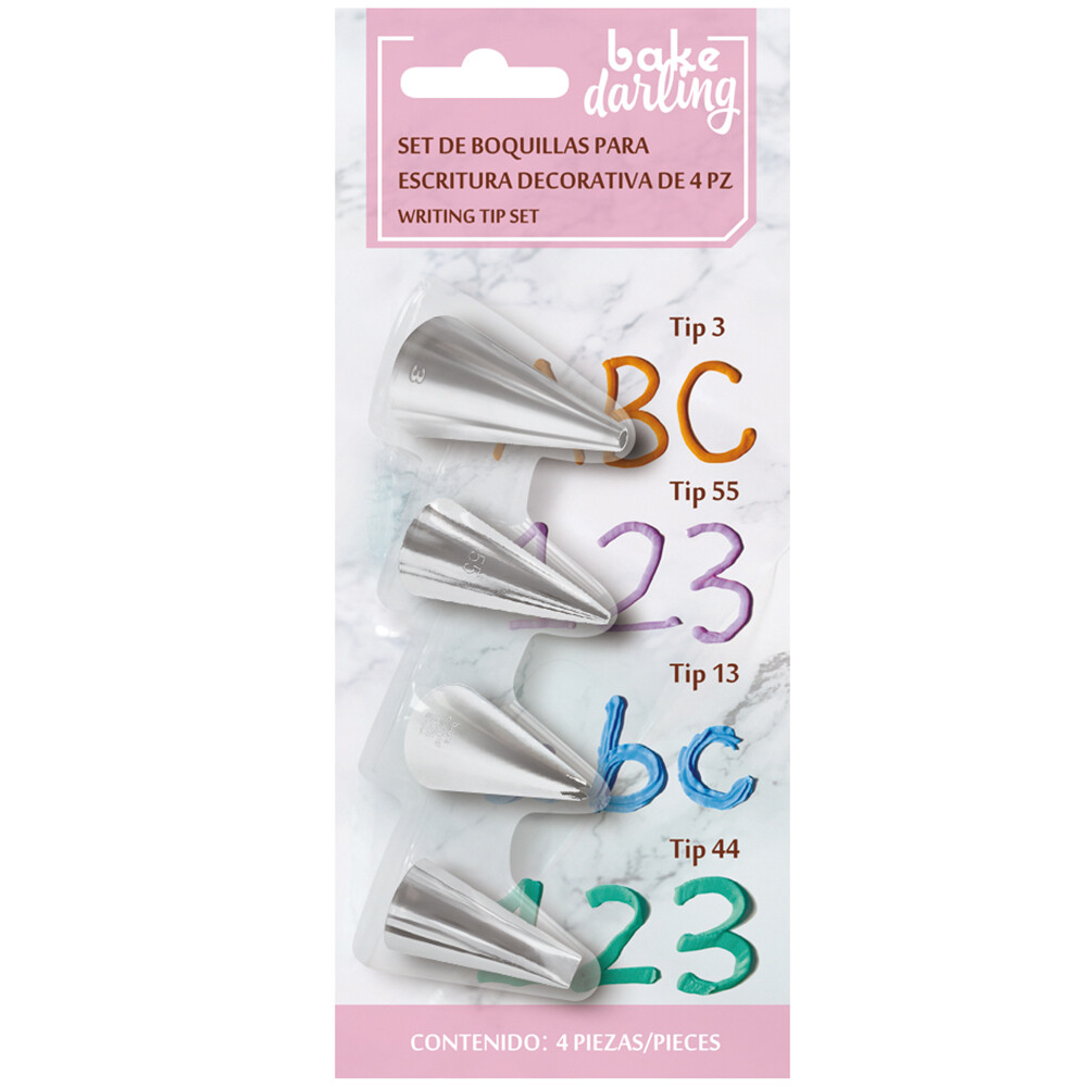 700-775 BAKE DARLING Set De Boquillas Para Escritura 4 Piezas.