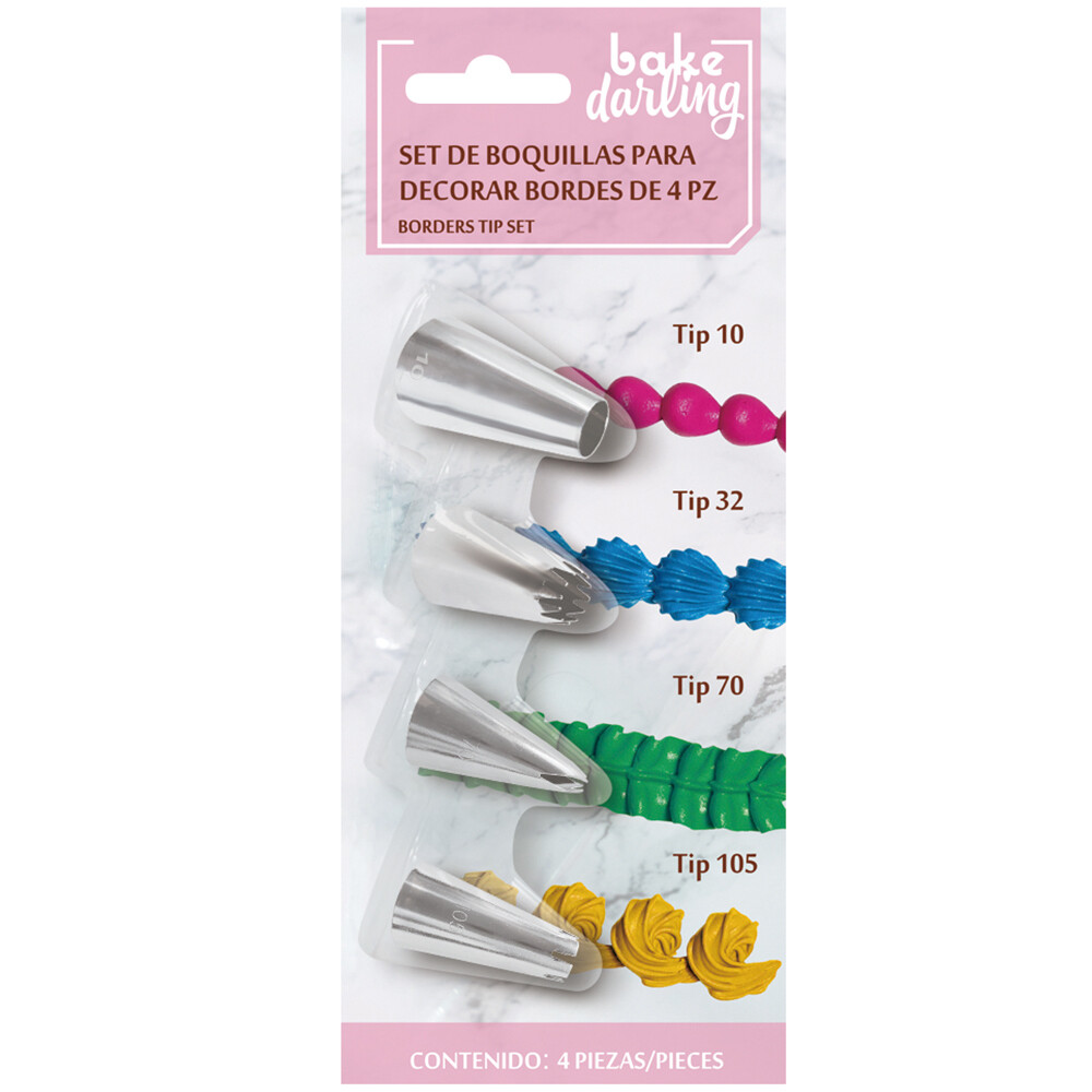 700-776 BAKE DARLING Set De Boquillas Para Bordes 4 Piezas.