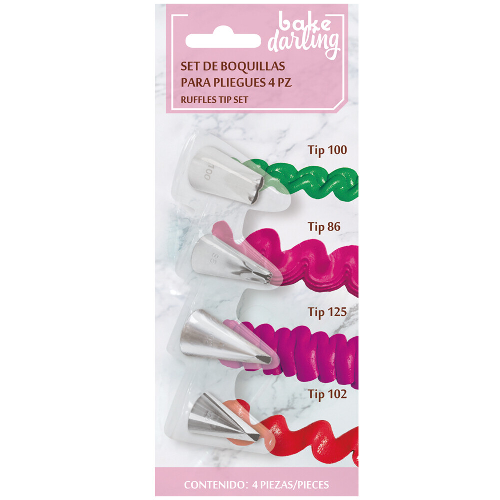 700-777 BAKE DARLING Set Boquillas Para Pliegues 4 Piezas.