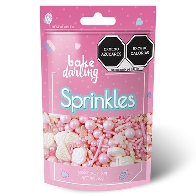 Mix Perlas Y Flores Rosas 80 Gr. Bake Darling 702-633