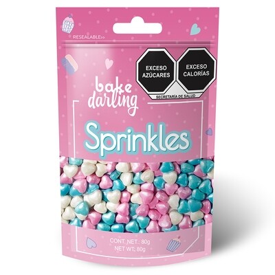Mix Corazones Rosa Azul Blanco 80 Gr. Bake Darling 702-648
