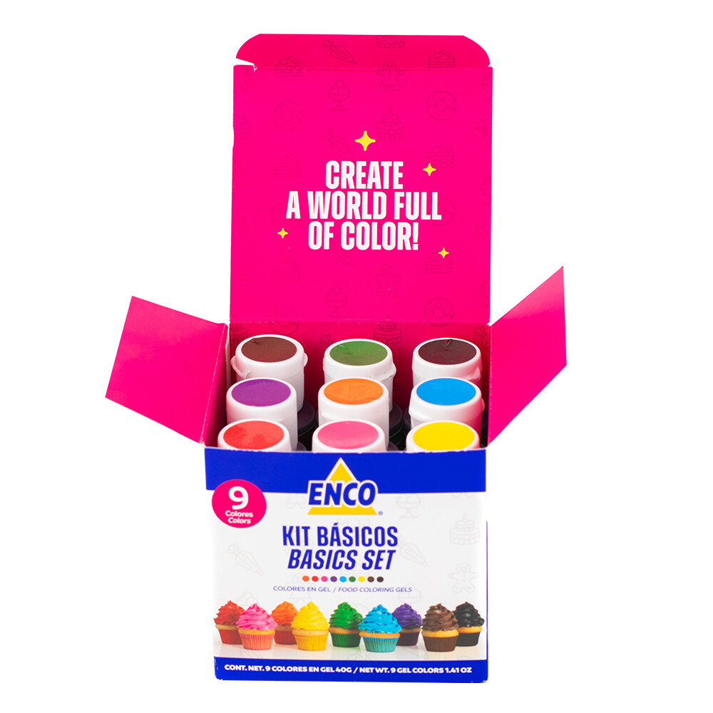 ENCO PT-920004 Kit 9 Colores En Gel Enco 40 G