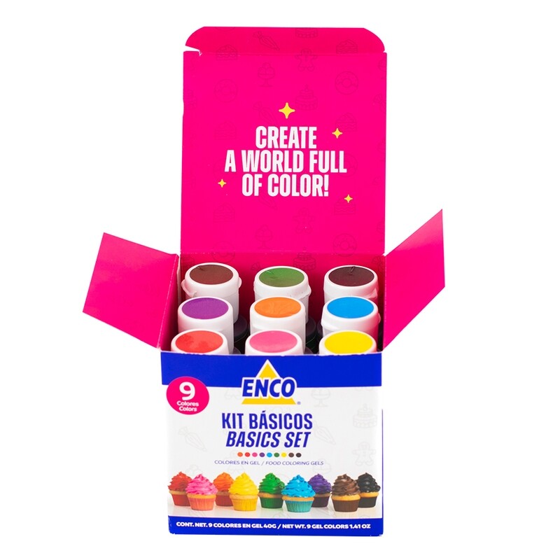 ENCO PT-920004 Kit 9 Colores En Gel Enco 40 G