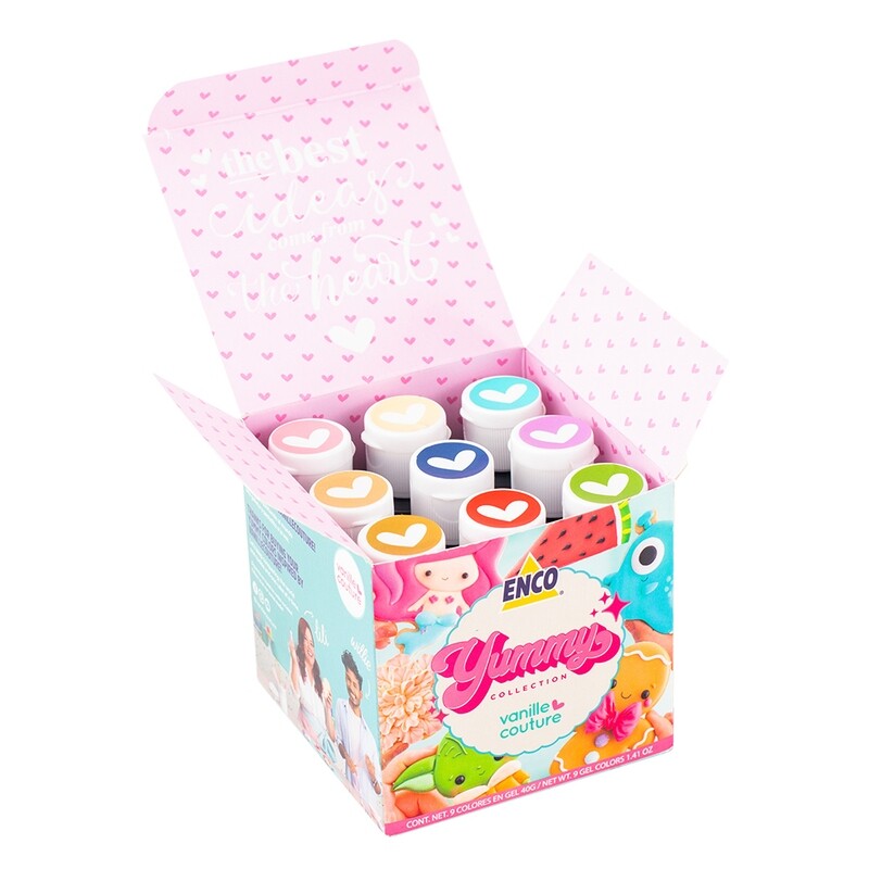 ENCO PT-920008 Kit Vanille Couture 9 Colores Gel 40 Grs.