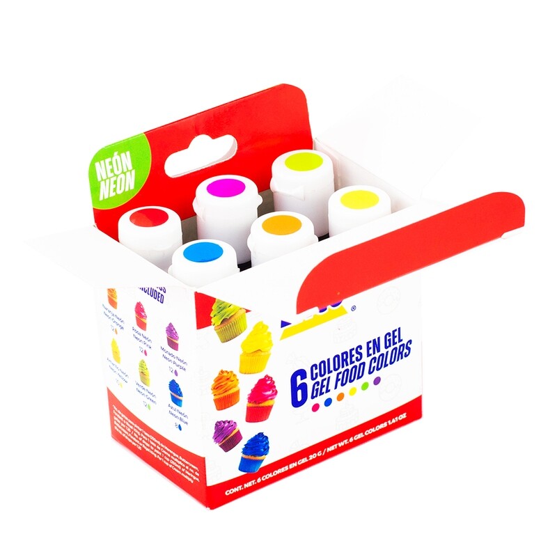 ENCO PT-920006 Kit 6 Colores Neón En Gel Enco 20 G
