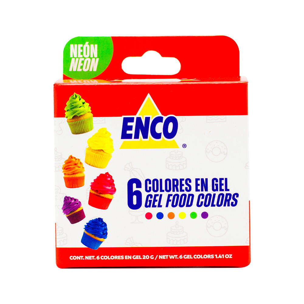 ENCO PT-920006 Kit 6 Colores Neón En Gel Enco 20 G