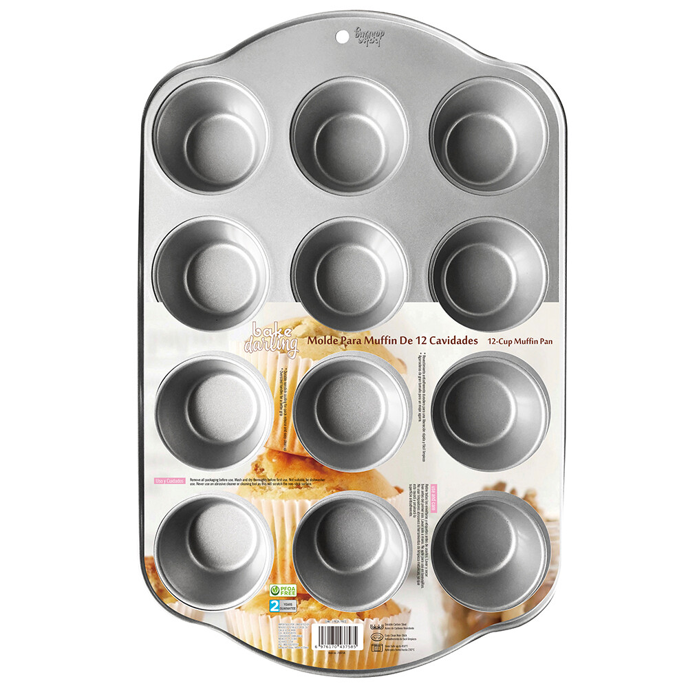 700-758 BAKE DARLING Molde Para Muffin Estándar 12 Cavidades.