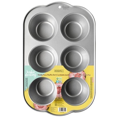 700-759 BAKE DARLING Molde Para Muffin Jumbo 6 Cavidades.