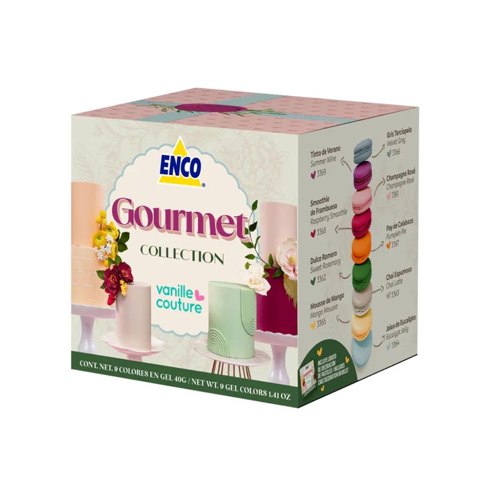 PT-920009 Kit Gourmet 9 Colores Gel 40 Grs ENCO