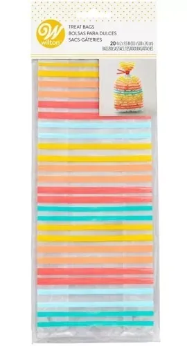 1912-0-0378  WILTON Bolsas Lineas De Colores 20 Pzas