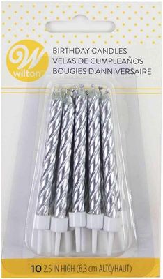 2811-9123 WILTON Vela Plata 10 Piezas