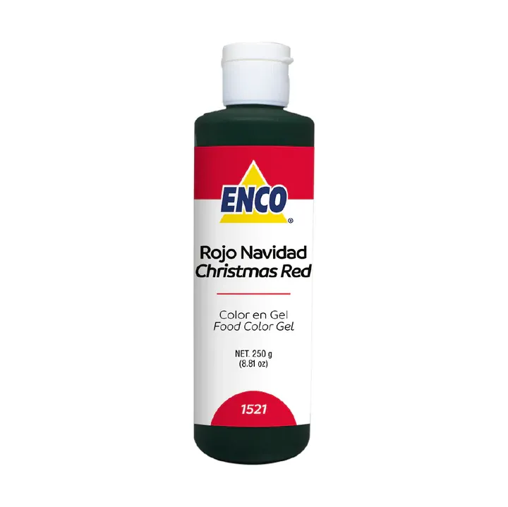 1521-250  Color Gel Rojo Navidad 250 Grs ENCO