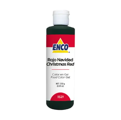1521-250  Color Gel Rojo Navidad 250 Grs ENCO