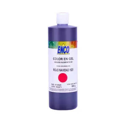Mega Color Gel Rojo Navidad 250 Grs ENCO 1521-500