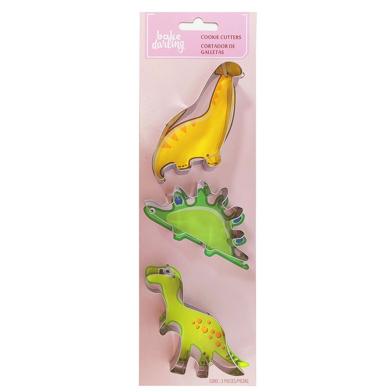 Cortador Galleta Dinosaurios 3 Pz Bake Darling 703-892
