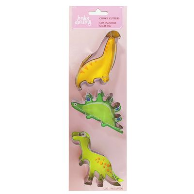 Cortador Galleta Dinosaurios 3 Pz Bake Darling 703-892