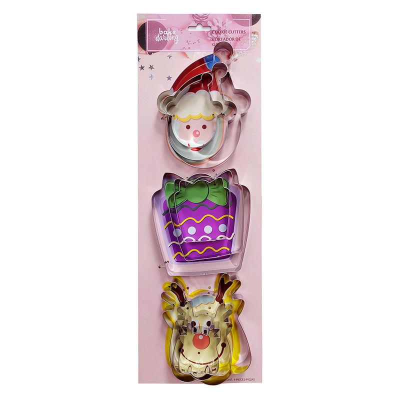 Cortador Galleta Santa Regalo Reno 9 Pz Bake Darling 703-922