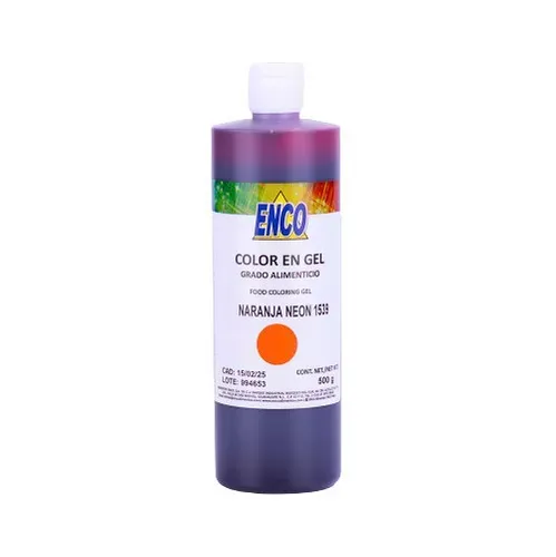Mega Color Gel Naranja Neón 500 Grs ENCO 1539-500