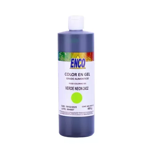 Mega Color Gel Verde Neón 500 Grs ENCO 2432-500