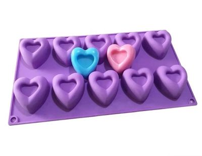 N-3935 Molde Silicon 12 Corazones San Valentín